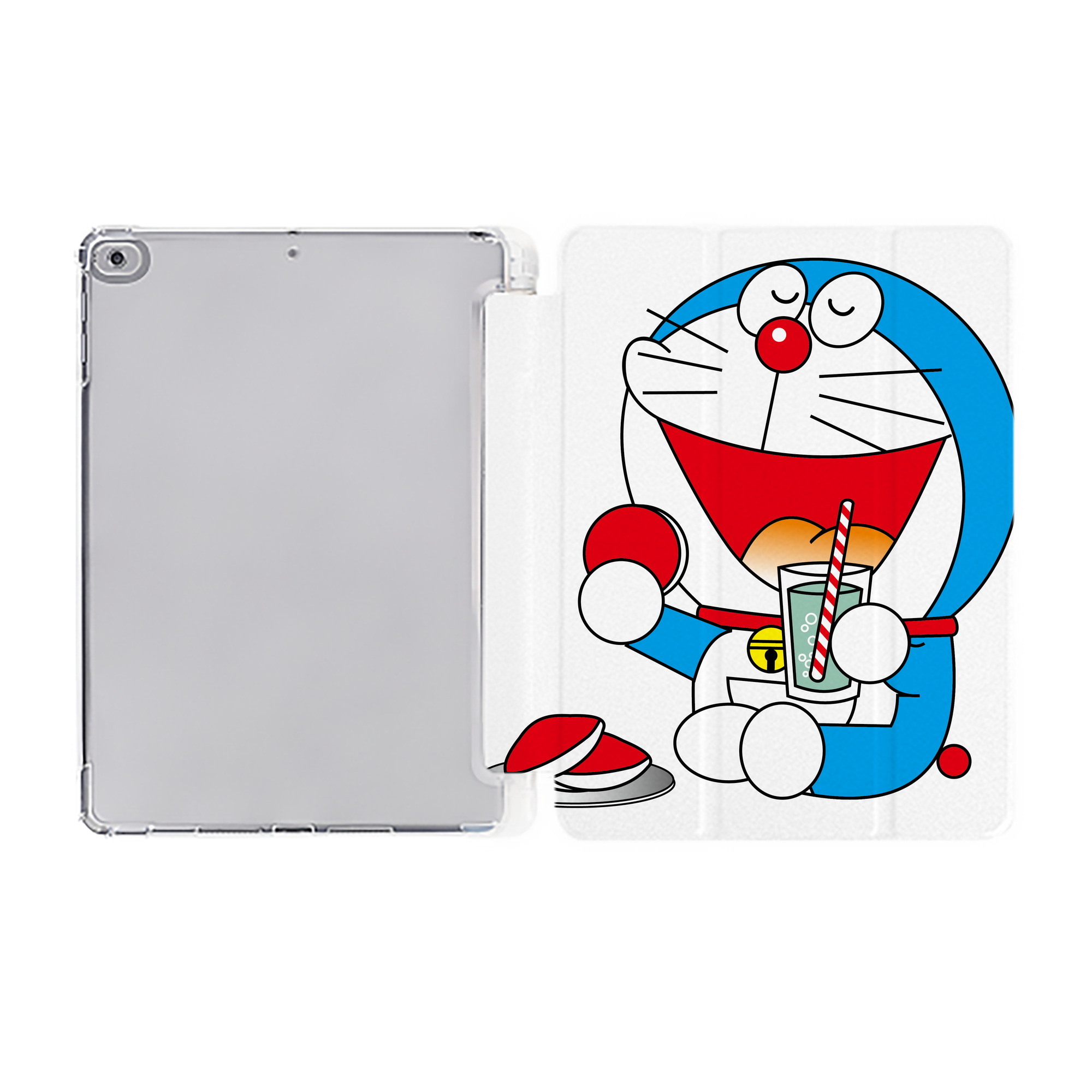 （画像用） ドラえもん Doraemon IPad ケース ペン収納付き 三つ折りスタンド PUレザー×シリコン 対応機種9.5/10.5/10.9インチ